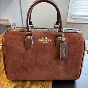 Rowan Coach Brown Suede large Duffel Bag